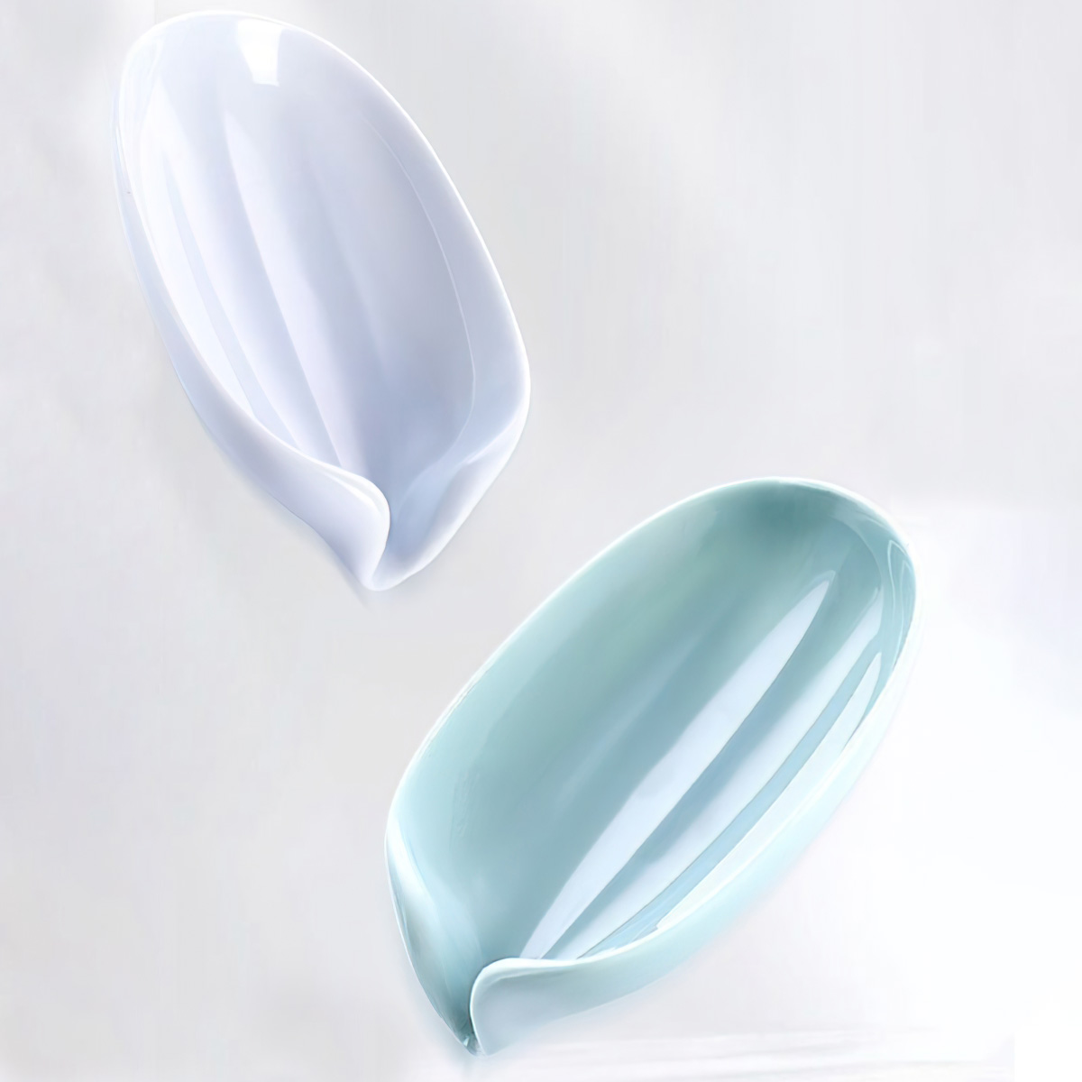 Sen-hause leaf shape soap dish organizer with draining ball bathroom plastic soap dish rack