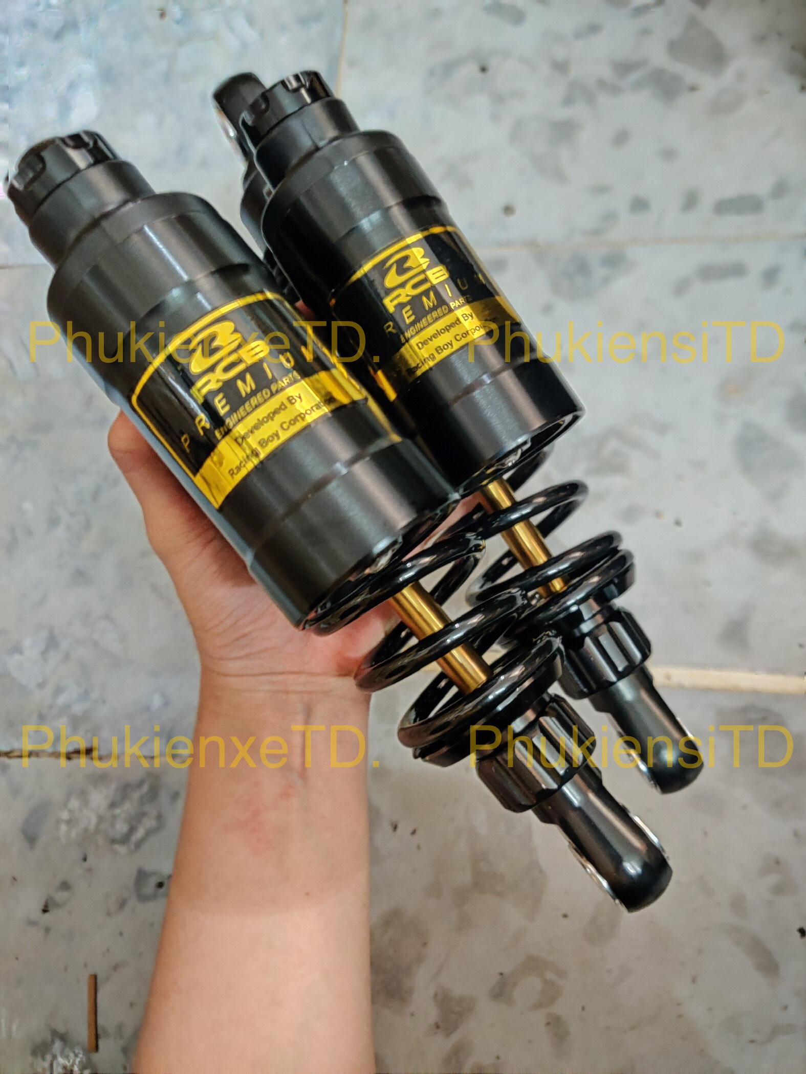 Phuộc rcb bình dầu full đen ty vàng lắp dr wave axelo win caphe future blade suviva magic elegant axelo sirius jupiter taurus cub galaxy...