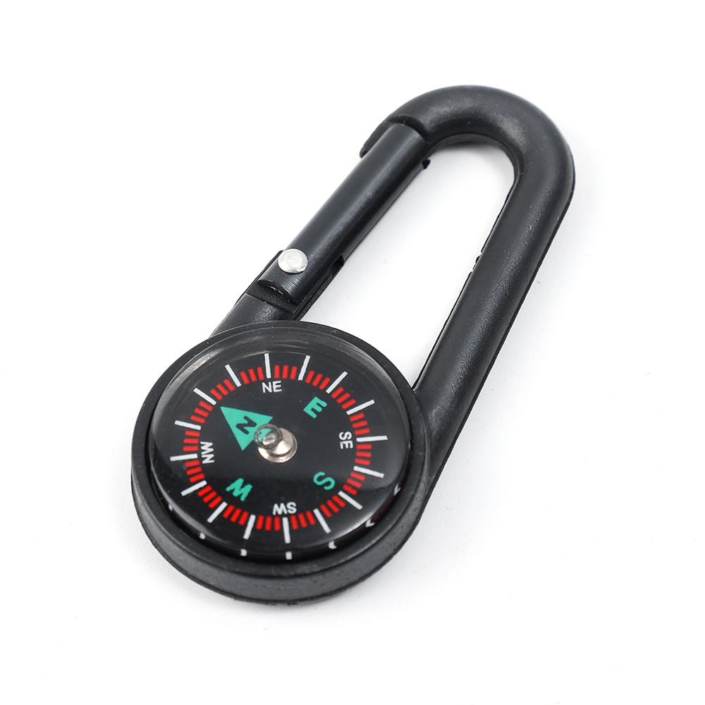 Outdoor Camping Carabiner Compass Mini Snap Hook Keychain Survival Tool