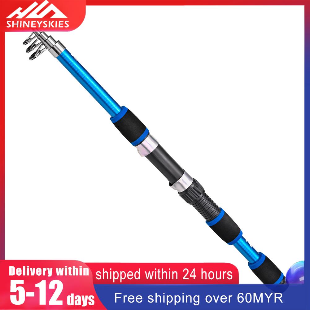Portable Fishing Pole Mini Foldable Fishing Pole Rod Ultra-light  Breaking-resistance Outdoor Accessories for Lakes Reservoirs