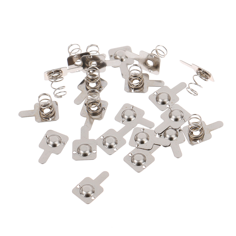 bo 10pair Replacement Metal Batteries Spring Contact Plate Silver For AAA Batterie