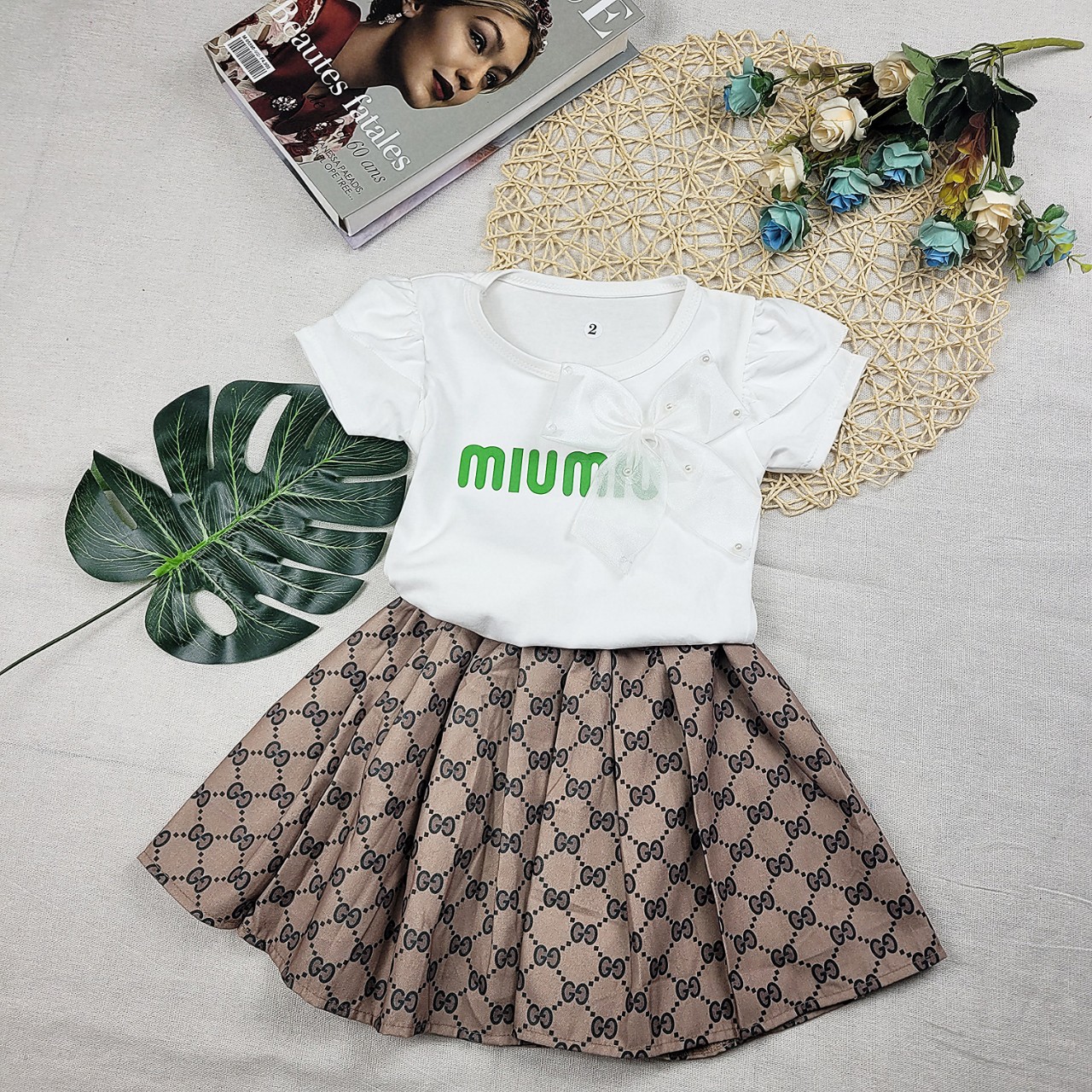 [Ảnh thật] set chân váy xếp ly dễ thương cho bé gái