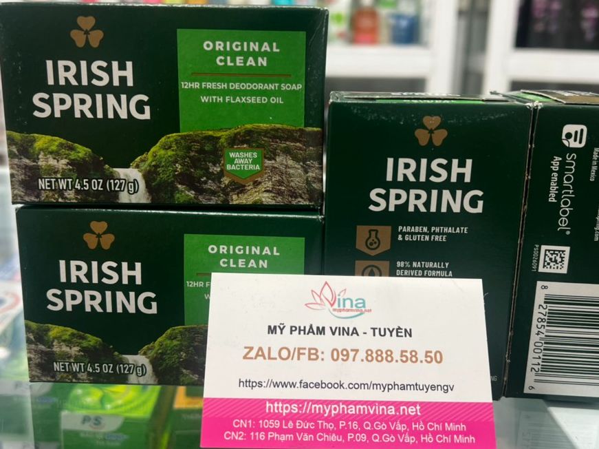 [HCM]Xà bông cục diệt khuẩn Irish Spring Deodorant Soap Original 106g của Mỹ