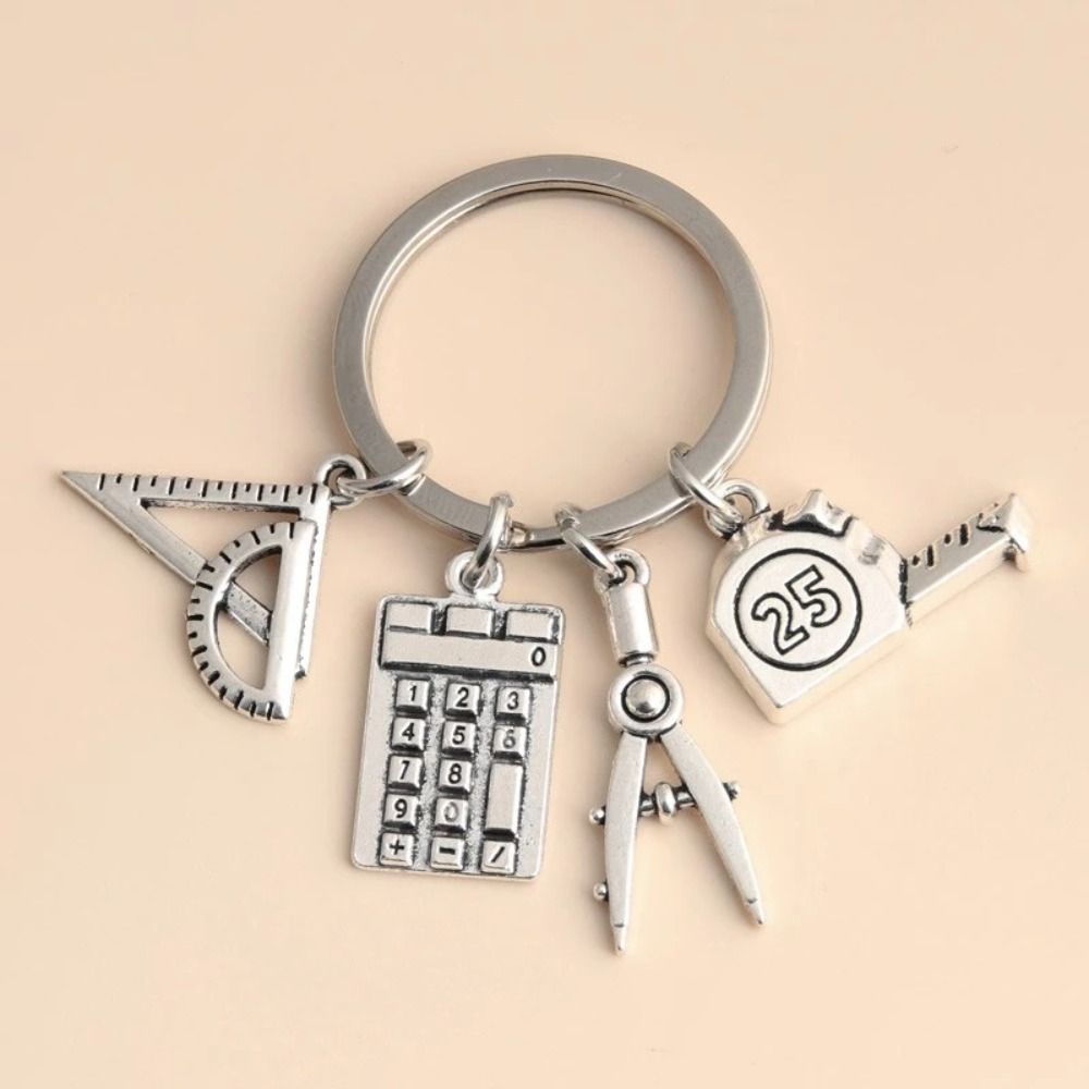 Triagle Keychain Triangle Ruler Keychain DIY Jewelry Math Formulas Keychain Calculator ...