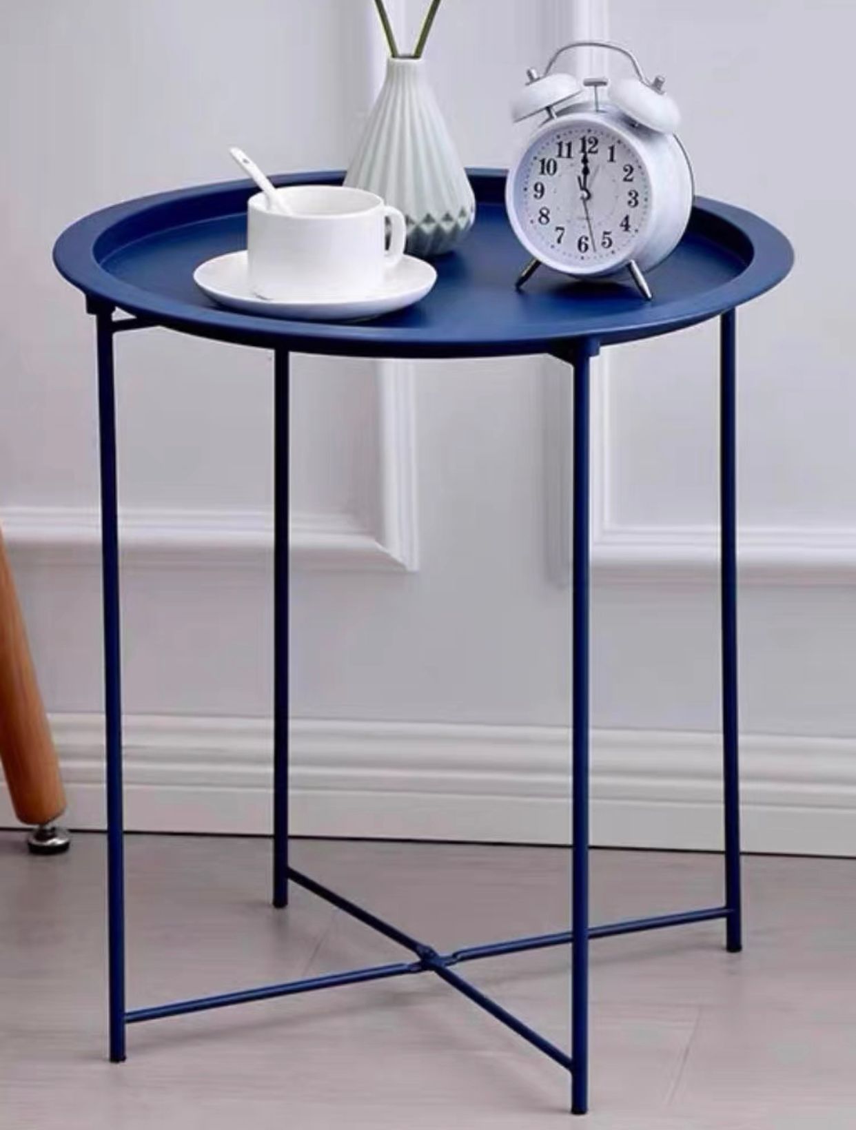 small navy blue side table