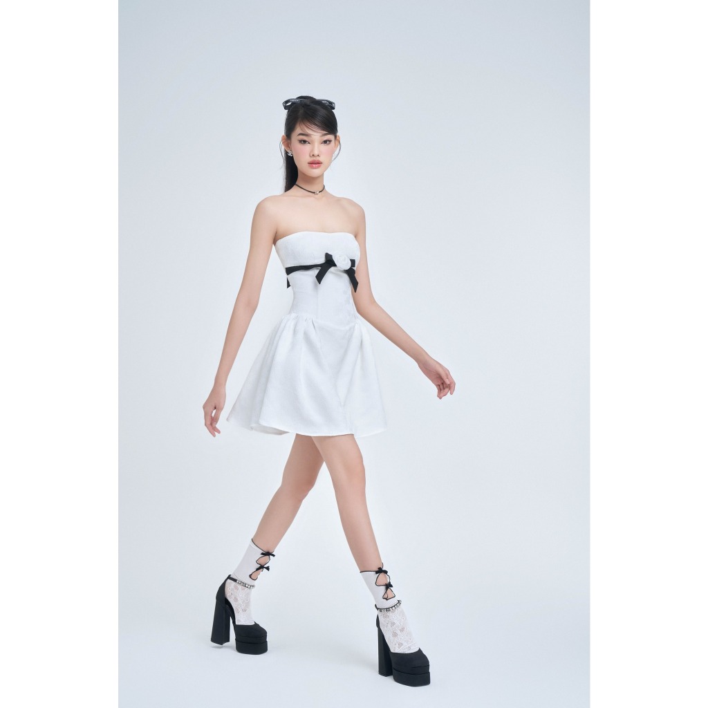Đầm trắng cúp ngực ngắn xoè Those Studio quyến rũ, sang trọng Lealia Dress
