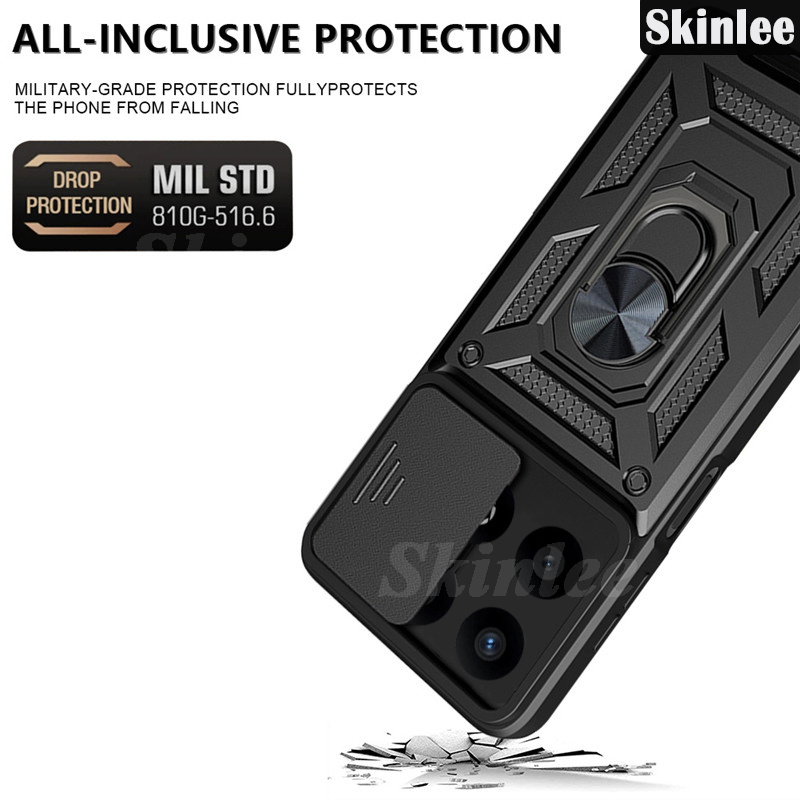 Phone case For Honor X7C Back cover Hard Armor Shockproof Camera Protection Bracket Navigation Holder Ring cover for For Honor X7C Cover cases. 