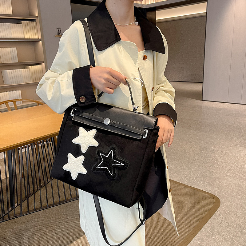 ELACCENT Women's Backpack New Star Large Capacity Spliced Leather Handbag