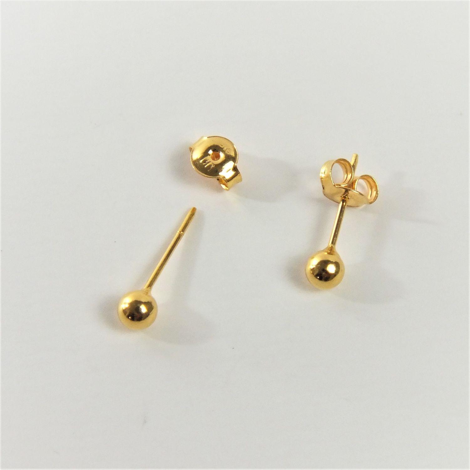 TOMEI Classic Round Stud Earrings, Yellow Gold 916 | Shopee Malaysia