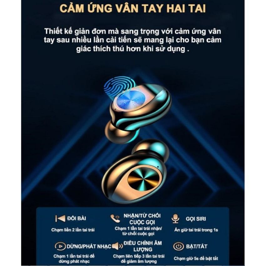 Tai Nghe Bluetooth F9 Pro Mẫu 2021 Phiên Bản Thứ 12 Mắt Sói Trong Đêm Không Dây Chống Nước Chống Bụi Chống Ồn