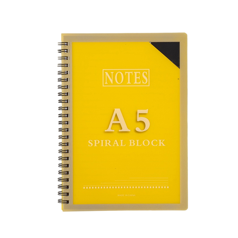 68-Sheet Spiral Notebook with Plastic Cover A4/A5 Sizes Lined Pages ...