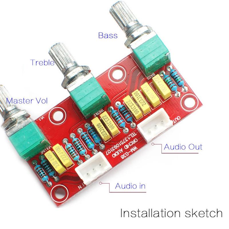 HIFI Amplifier Passive Tone Board Bass Treble Volume Control Preamp