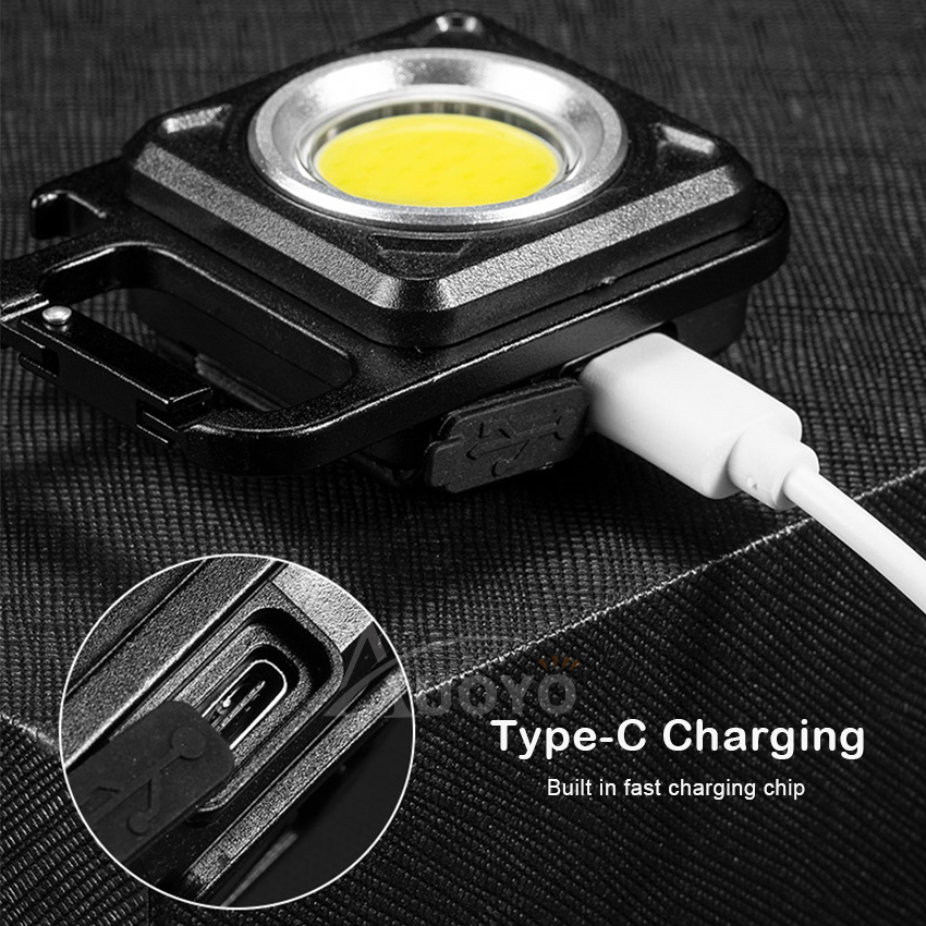 Auoyo mini Đèn LED Đèn pin sạc đa chức năng mini COB LED Đèn Led Chìa khóa Túi chuỗi đèn flash USB cho cắm trại ngoài trời ánh sáng nhỏ