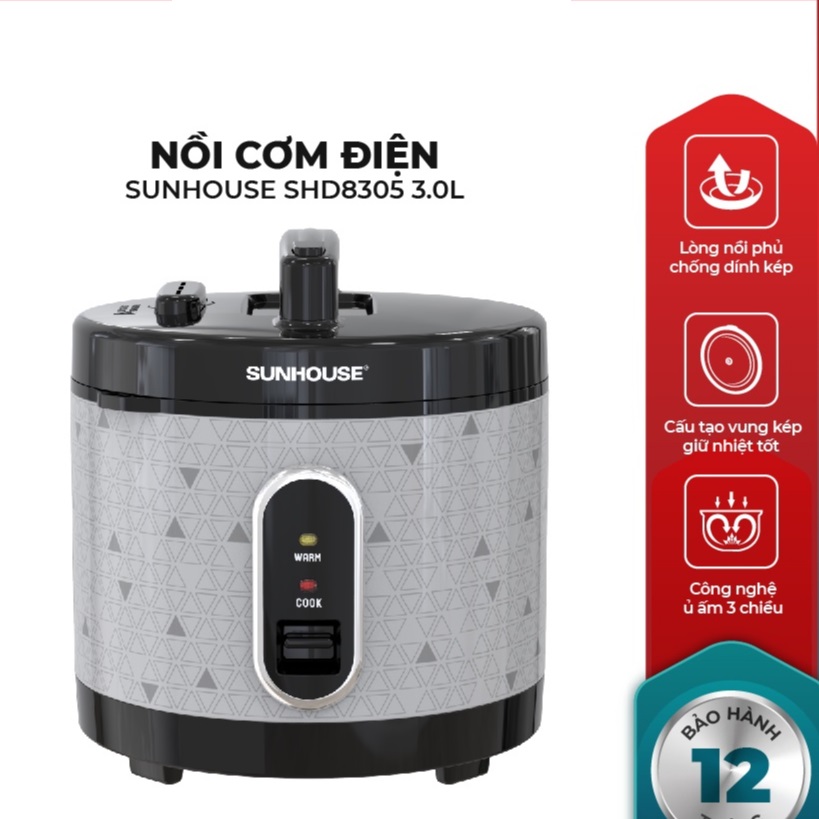 Nồi cơm điện 3l Sunhouse SHD8306