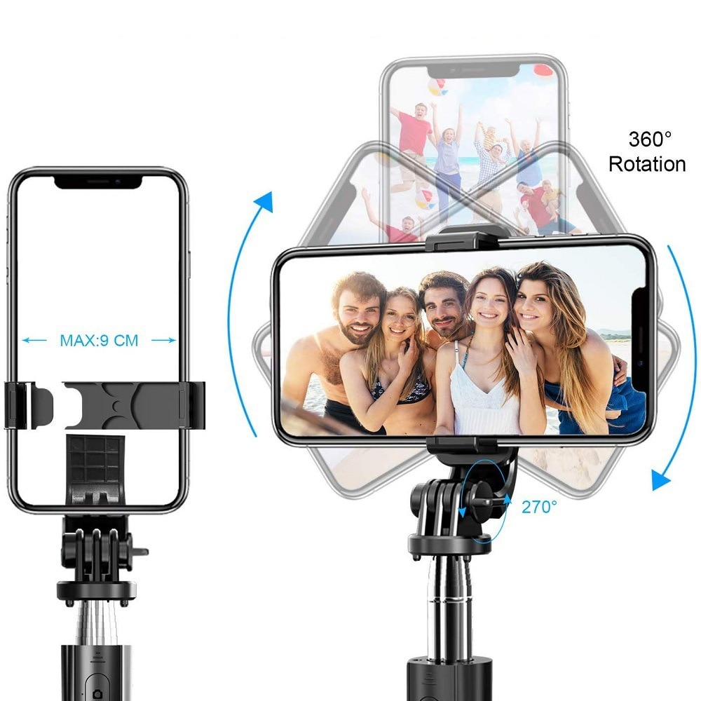 Zeallion Selfie Stick Có Thể Gập Lại chân máy mini ba chân Ảnh Live bluetooth không dây màn trập từ xa Cho điện thoại thông minh IOS Android