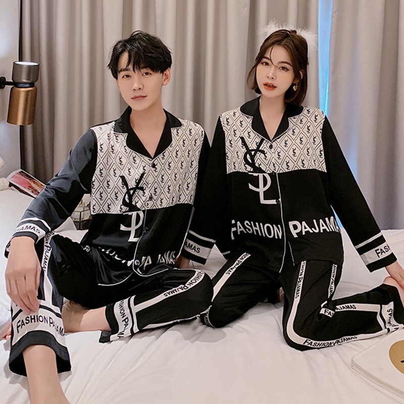 Bộ đồ ngủ lụa cao cấp dành cho nam nữ mã 4022-4027 - Đồ ngủ pijama lụa nam nữ cao cấp phong cách hàn quốc - Đồ ngủ nam - Đồ ngủ nữ - Đồ ngủ đôi