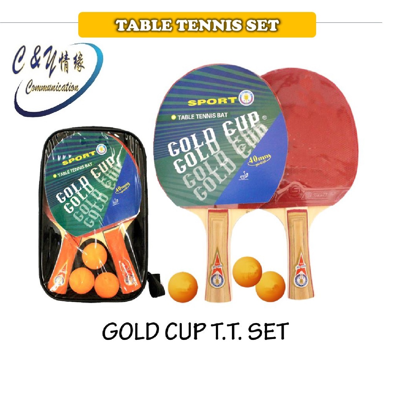 gold cup table tennis bat