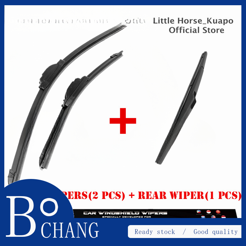 BC (Front+Rear 3pcs) Subaru Forester Wiper Blade Set for (Select Your Model) FOREST SUV Car Window Wipers Bundle (banana type+original back)