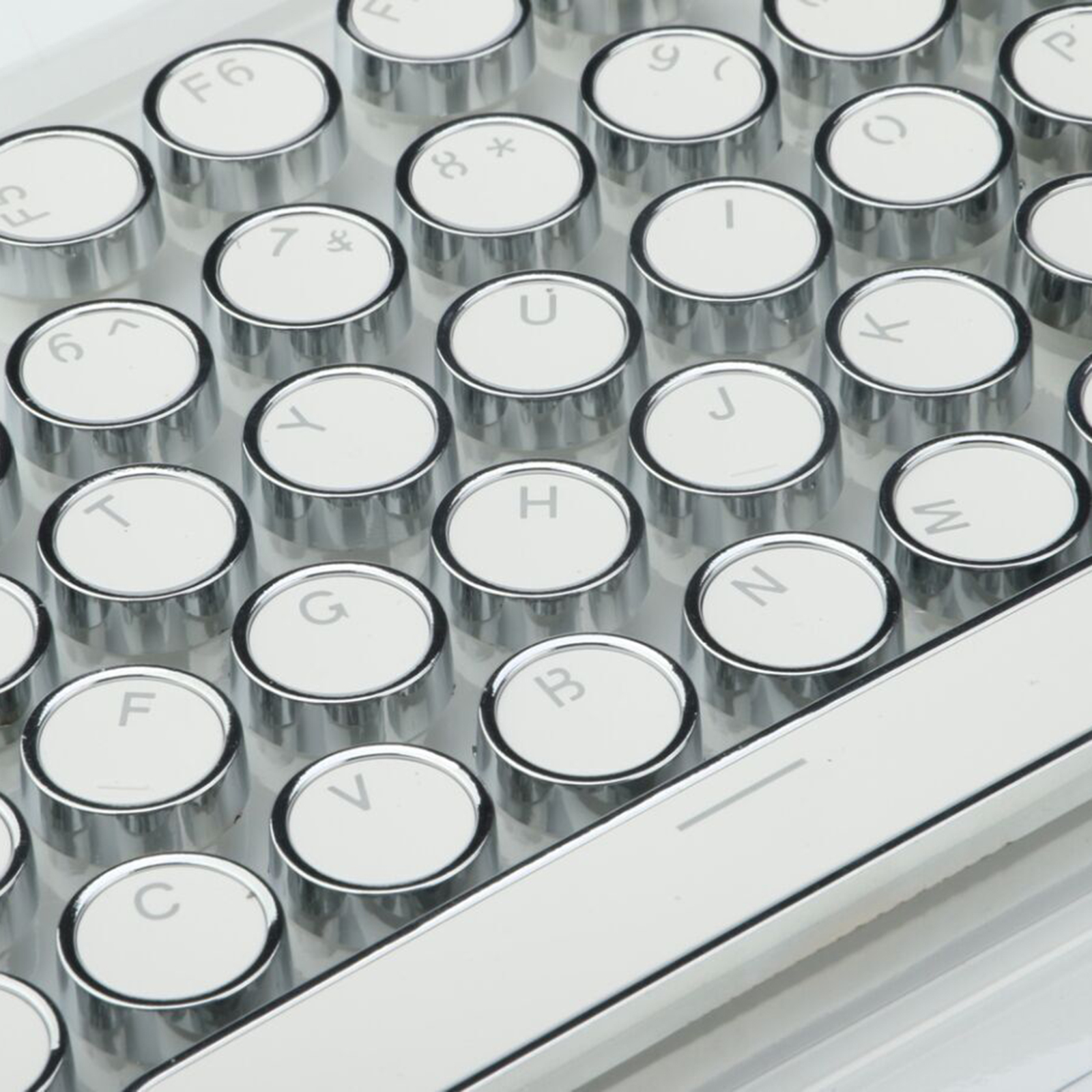Baoblaze Round Keycaps Double Shot PBT Keycap Set with Translucent Layer Gaming Keyboard Retro Punk Typewriter-Style