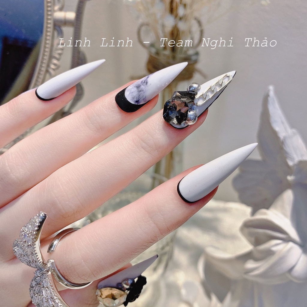 Đá nail MIAN _ Sét đá khối chân vàng siêu sáng