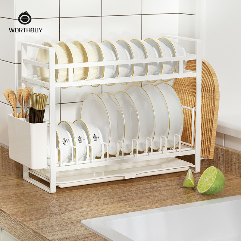 Multifunctional drain bowl rack kitchen storage rack table multi-layer storage rack plate rack