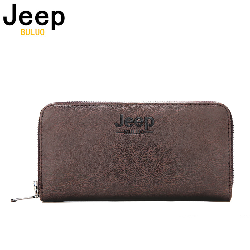 JEEP BULUO 2022 Long Wallets Brand Leather Purse Handbag New Men Smart