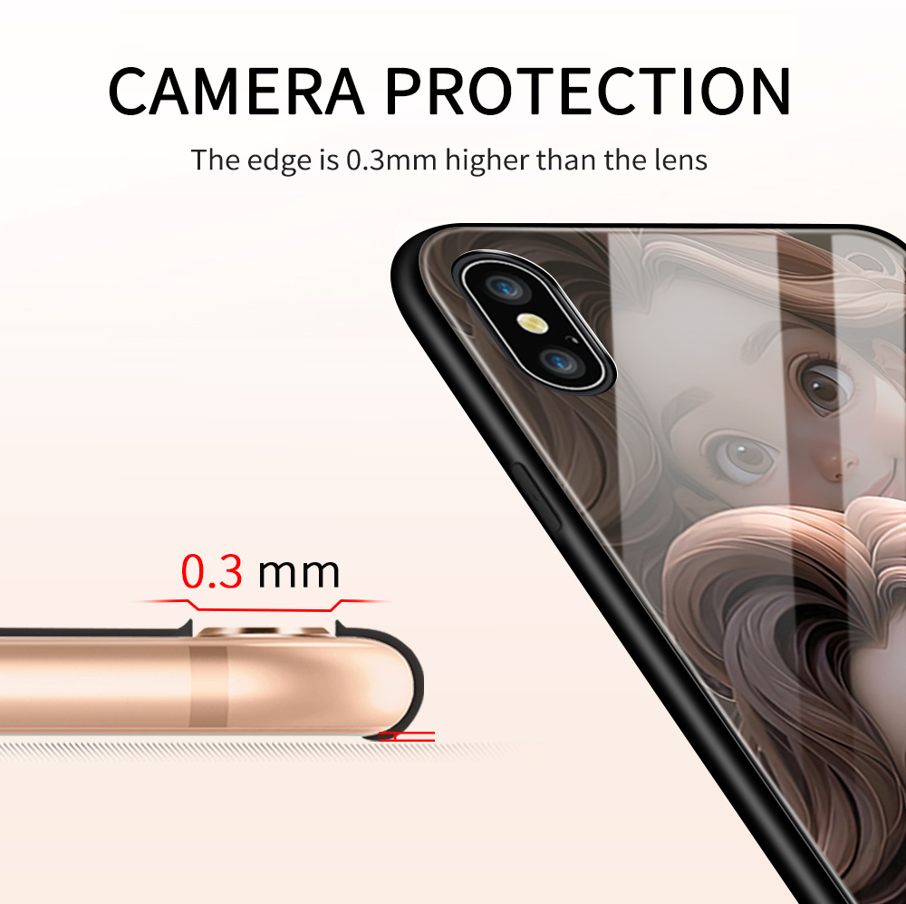 Hpcase For Huawei Nova 2 Nova 2i Nova 2 Lite Nova 2S Cartoon Smiling Princess Phone Case Smooth Tempered Glass Soft Case Shockproof Protective Case