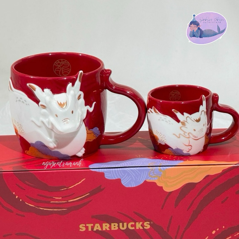 [𝑪𝒐́ 𝑺𝒂̆̃𝒏] STARBUCKS CỐC SỨ ZODIAC DRAGON CERAMIC MUG 355ML / 59ML