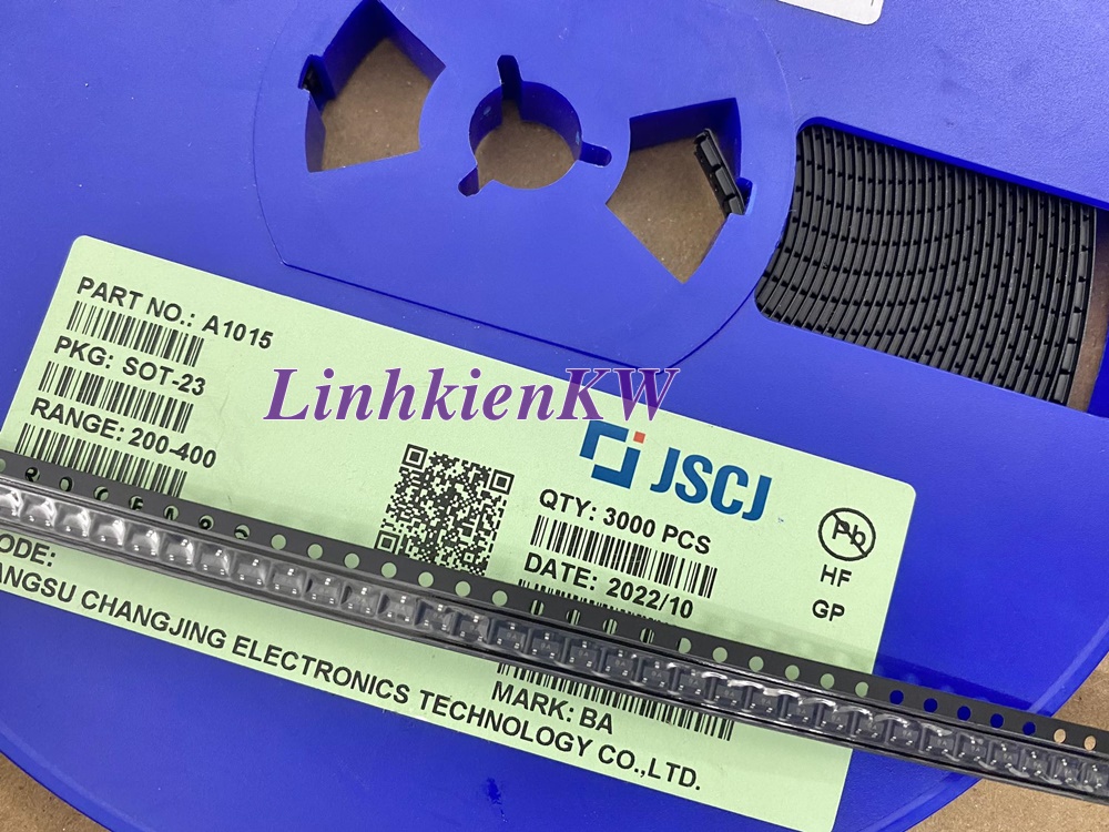 50 con Transistor A1015 Sot-23 0.15a Dán mã BA PNP ( transistor thuận dán) mới 100%.