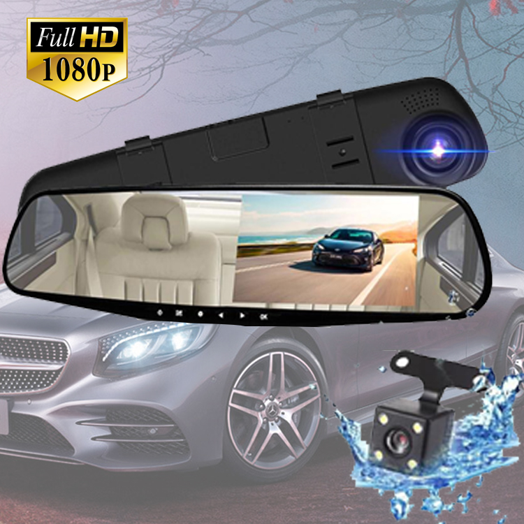 5 in Full HD 1080P Blue 300mm Auto Front/Back Up Reverse Rear Camera Video Recorder Rearview Rear-View Interior Mirror 
