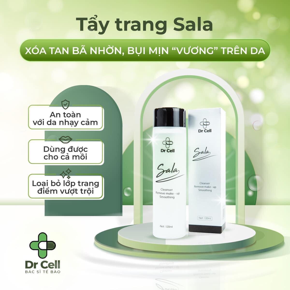 Tẩy Trang 2 Tầng Sala Dr Cell 150ml lấy sạch cặn kem tẩy lớp trang điểm loại bỏ độc tố môi trường