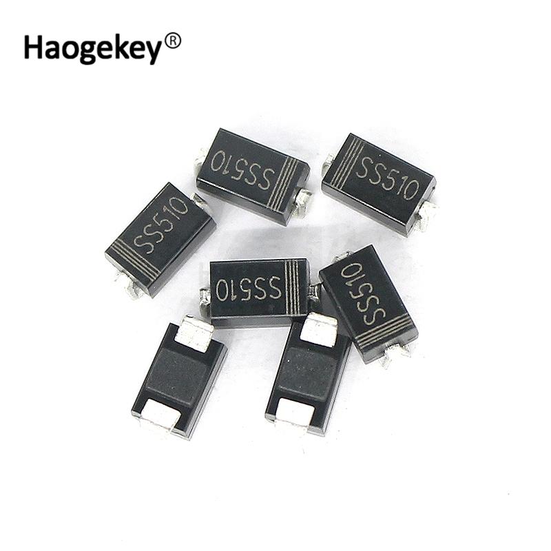 50pcs ss510 sr5100 sma schottky diode 5a 100v