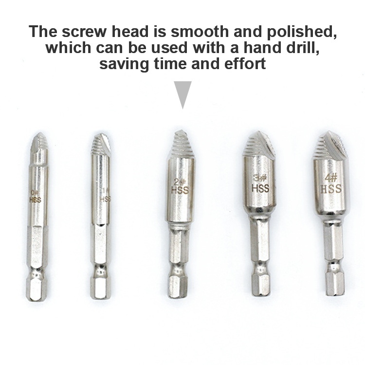 5pcs broken screw extractor broken screw removal tool