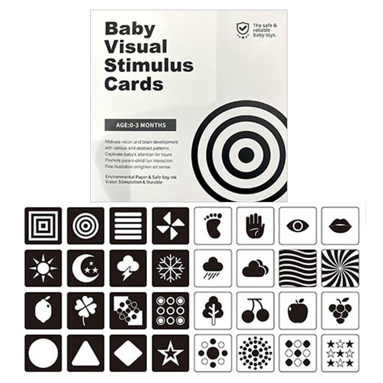 High Contrast Baby Cards 16Pcs Visual Stimulation Cards With High