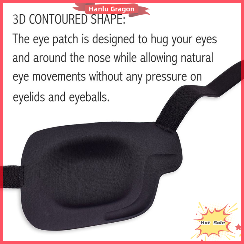 Hanlu Pirate Eye Patch Unisex Black Single Eye Patch Eyepatch One Eye Concave EyePatch
