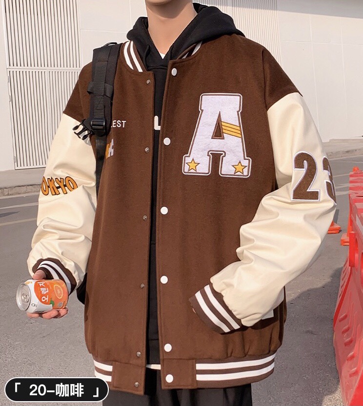 Áo khoác bomber Varsity A-23 Jacket nỉ nam nữ khoác ngoài áo dày dặn form rộng Unisex - Bóng chày Cao Cấp