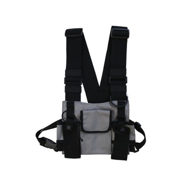 Fashion Streetwear Men Hip-Hop Chest Bag Tactical Vest Nylon Military Vest Chest Rig Pack Pouch Holster Tactical Harness Walkie
