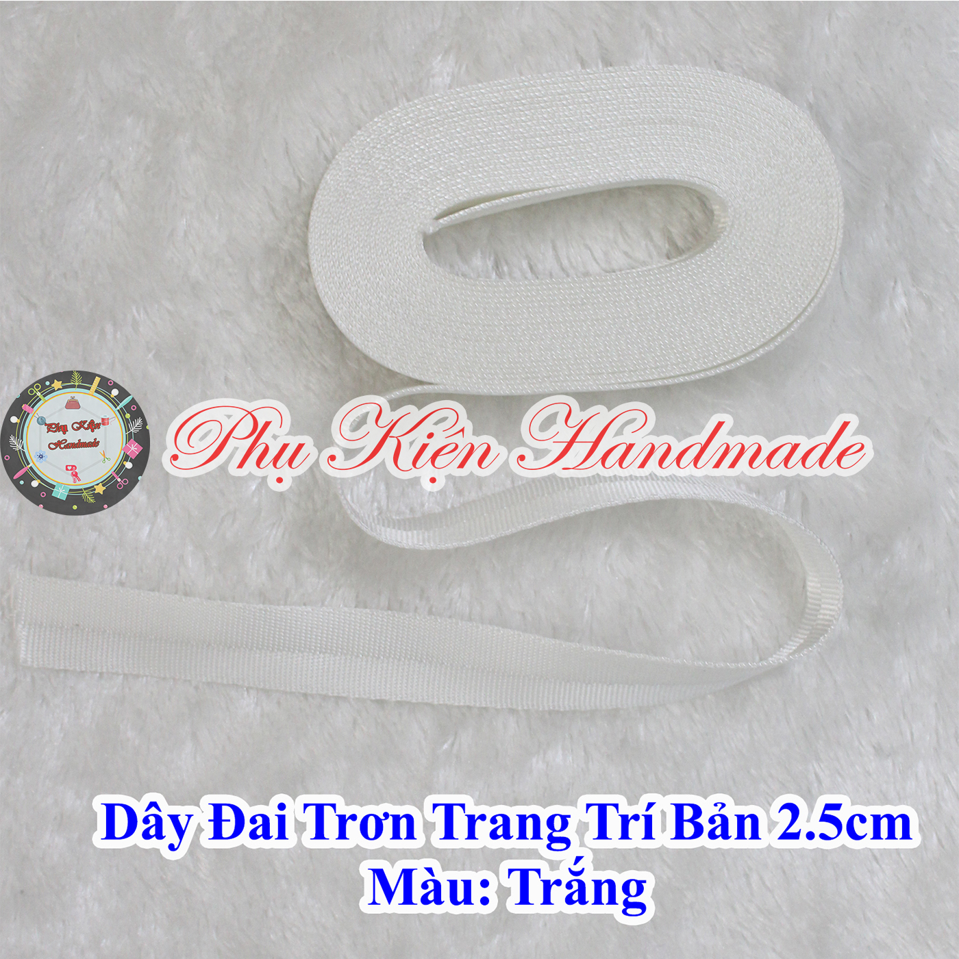 Dây đai trơn trang trí túi xách bản 2.5cm (15k/mét)