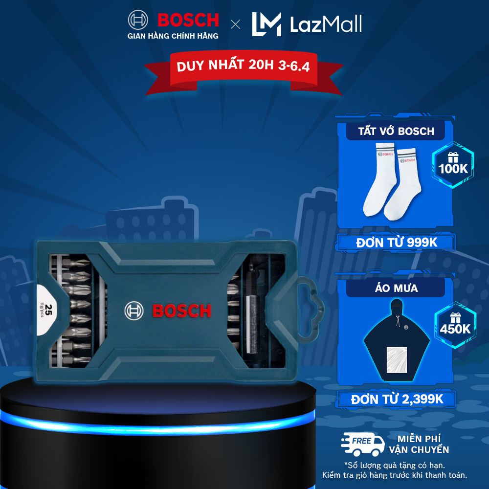 Bộ mũi tua vít đa năng Bosch 25 món (xanh dương)