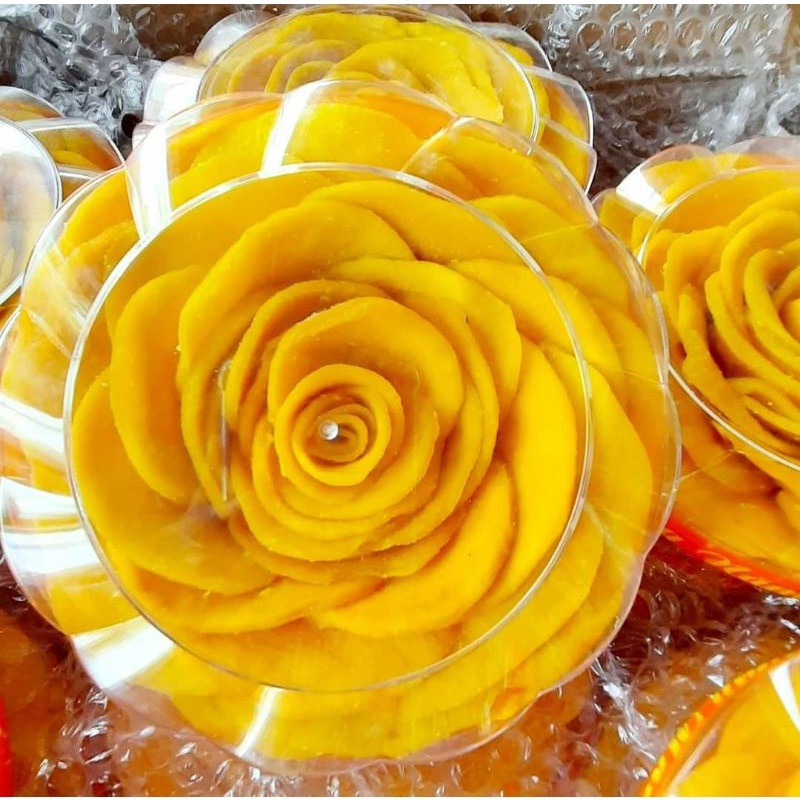 Xoài sấy dẻo xếp hoa, mứt xoài hoa hồng dẻo ngọt tự nhiên-500g