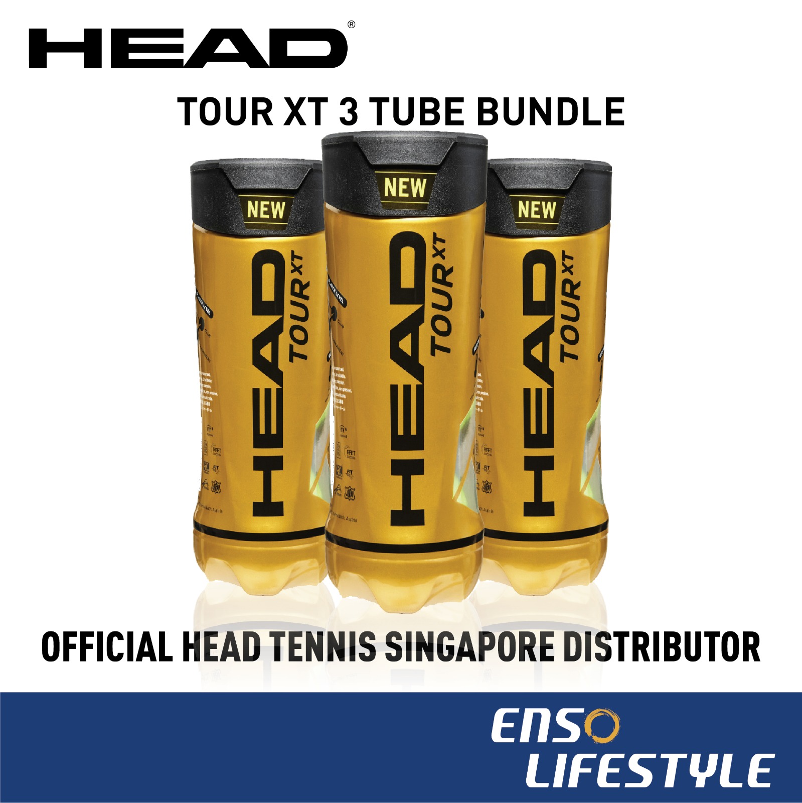 HEAD Tennis Ball TOUR XT (3 Balls) [Enso Lifestyle] Lazada Singapore