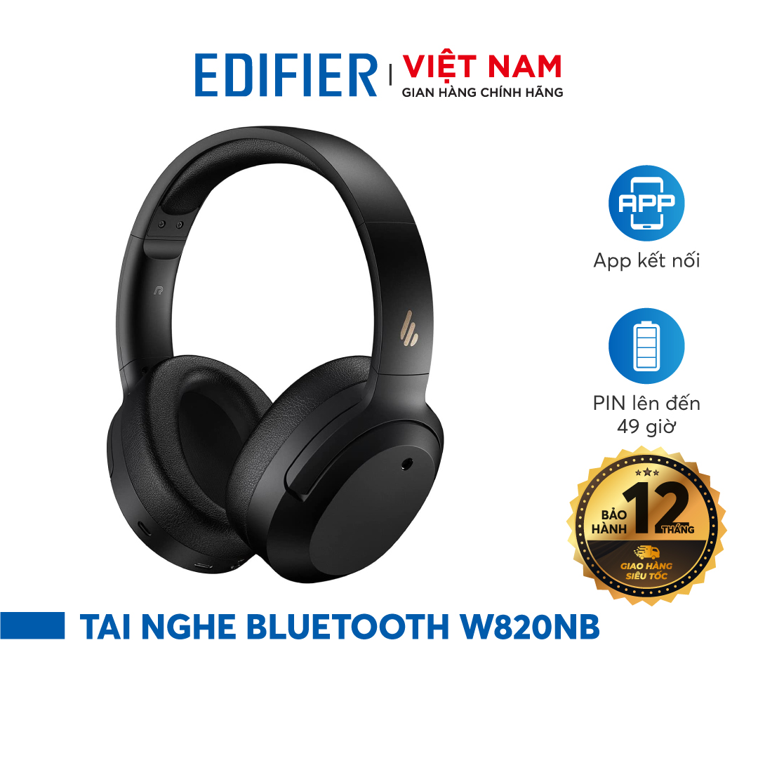[GIẢM 5% TỐI ĐA 800K] Tai nghe chụp tai Bluetooth 5.0 EDIFIER W820NB Over-ear HI-RES chống ồn chủ động ANC Thời lượng pin đến 49 giờ Chế độ chơi game