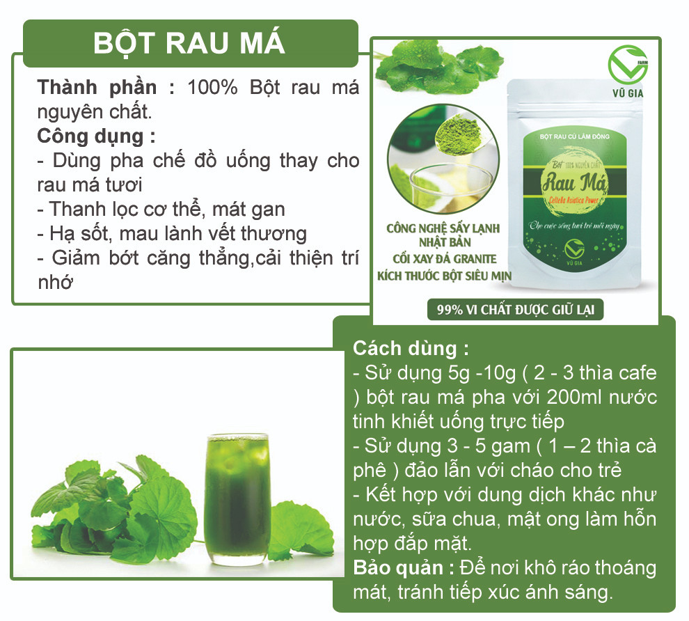 VG FARM Nước ép bột rau má sấy lạnh 300ml