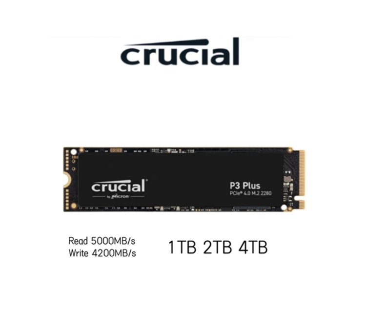 Crucial P3 Plus 1TB – M.2 SSD NVMe PCIe 4.0