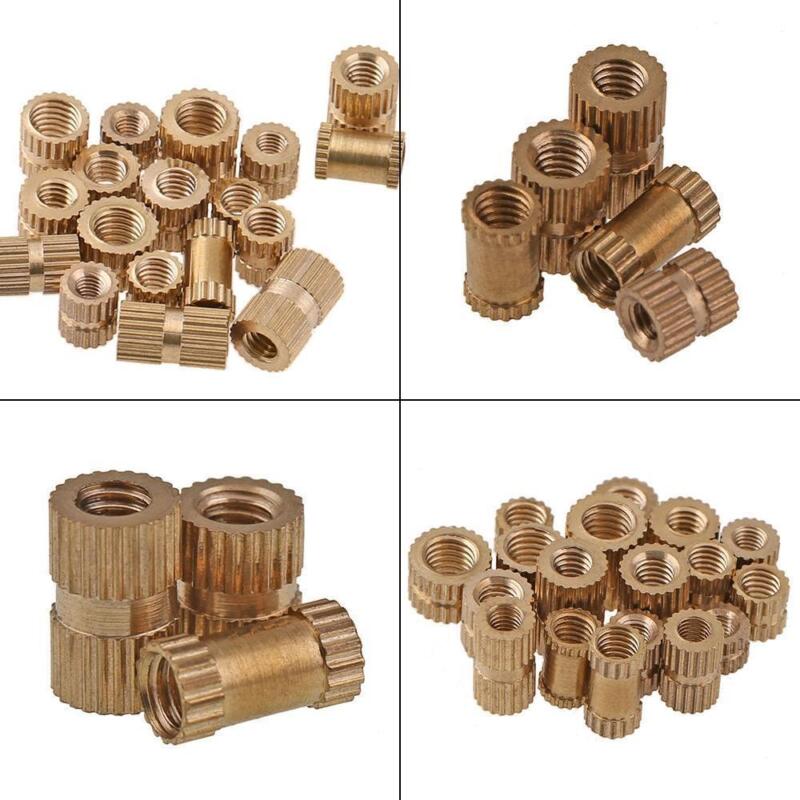 50Pcs Solid Brass Round Threaded Knurl Insert Embedded Nut M2-M6