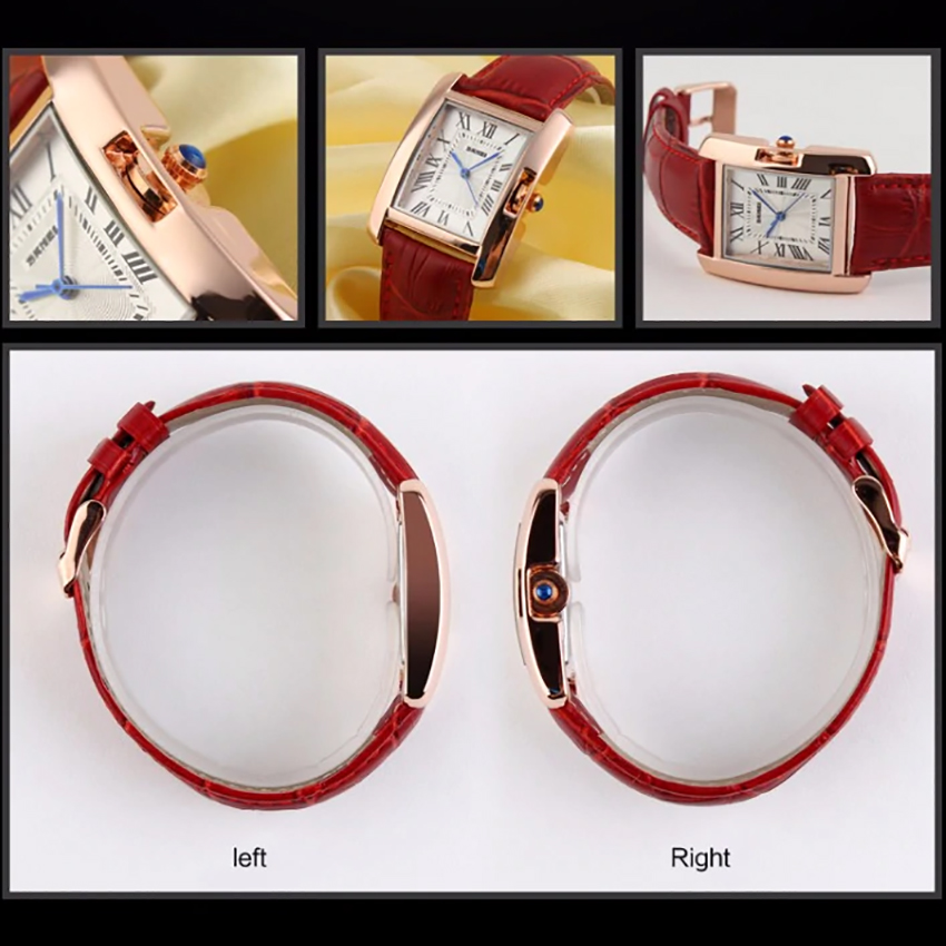 Đồng hồ nữ dây da Skmei 10K0N85 (Đỏ)
