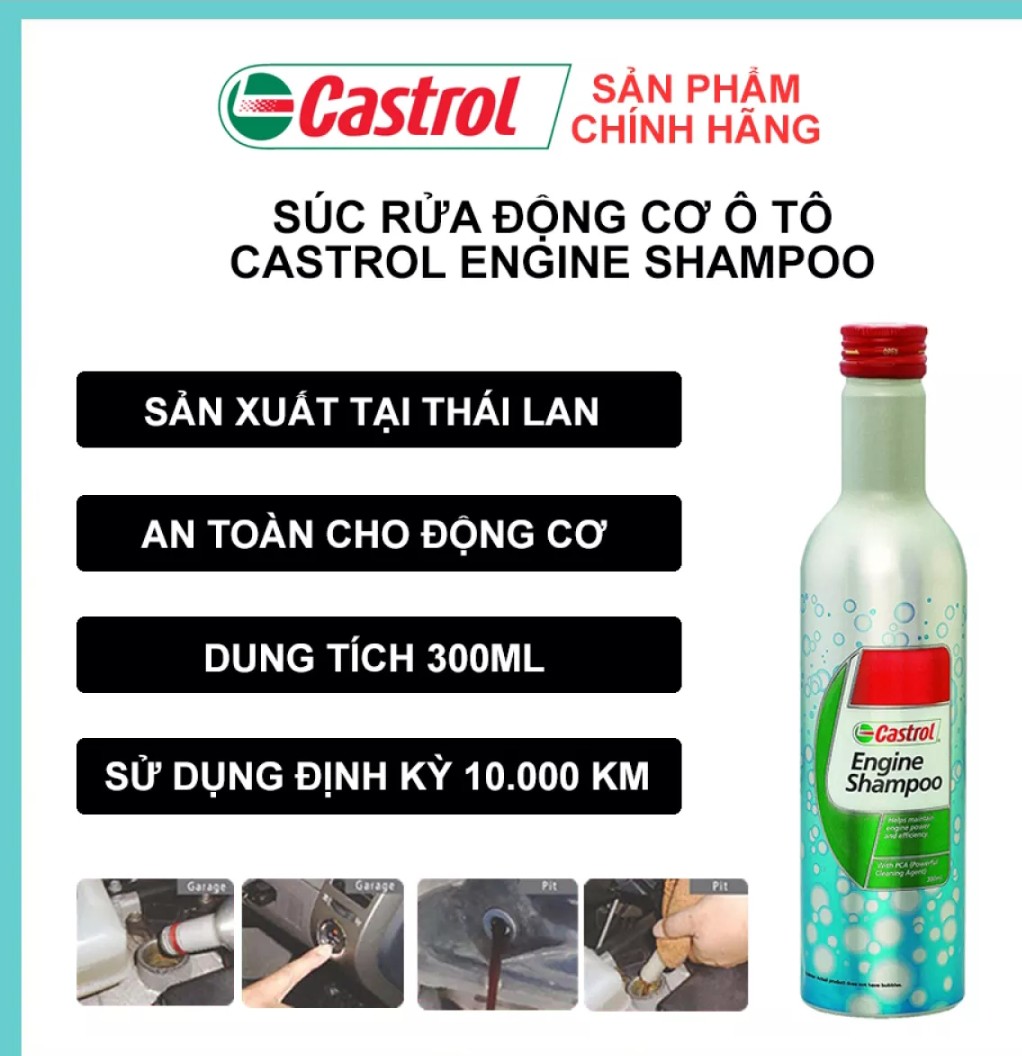 Dung dịch súc rửa động cơ 4T castrol engine shampoo