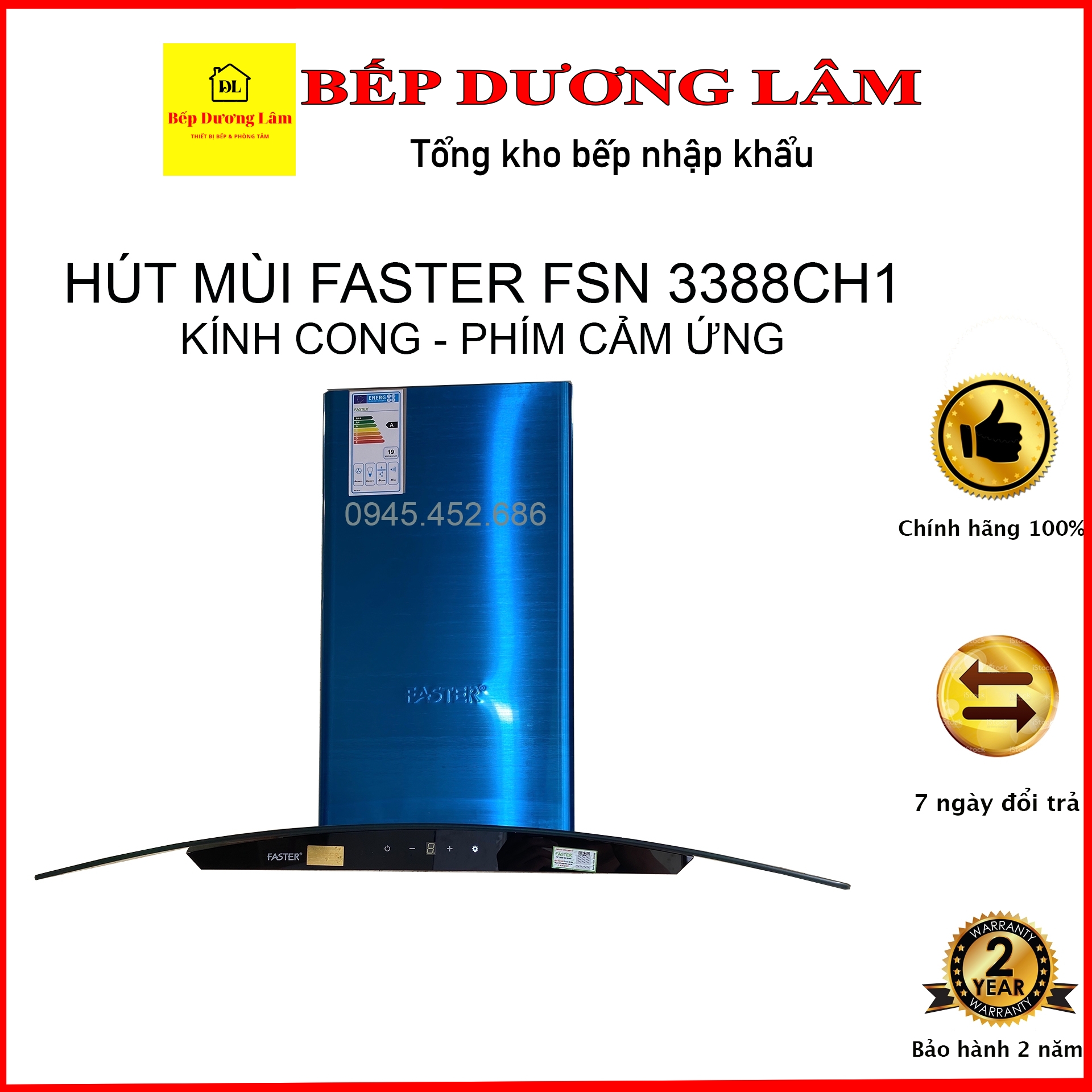 Máy Hút Mùi Faster FSN 3388CH1