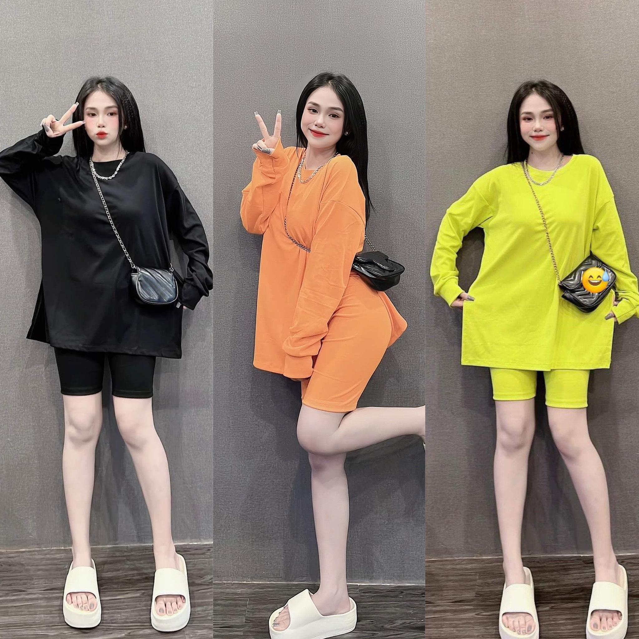 Set Bộ Nữ Thun Cotton TiCi Quần Lửng Áo Tay Dài