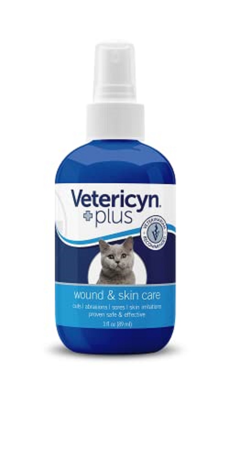 Vetericyn Plus Feline Wound and Skin Care. Spray to Clean Cuts and